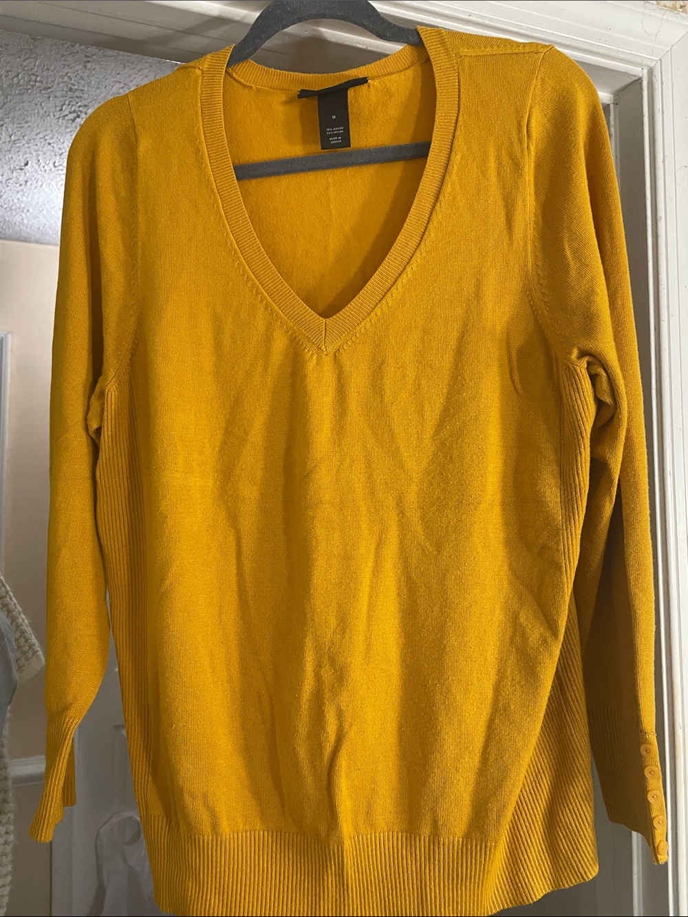 Lane Bryant Golden Mustard V-Neck Sweater